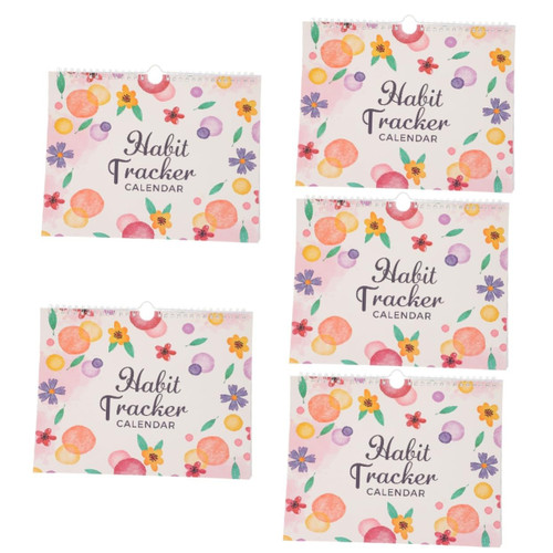 STOBOK 5pcs English Planner to Do List Notebook Goal Planner Inspirational Habit Journal Everyday Planner Period Habit Tracker Notepads Work Calendar Paper Notepad Office Portable