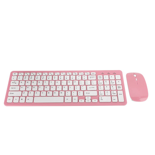 Wireless Mouse Game Keyboard Portable Wireless Mouse and Keyboard SetKeyboard Gaming Keyboards Office Gaming for Notebook Computer 3-Speed Micro Receiver Office Keyboard (Wireless Pink Suit)