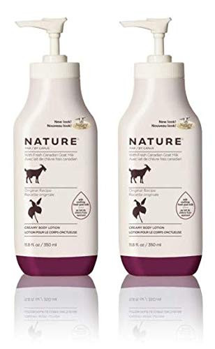 Nature by Canus Moisturizing Body Lotion (Pack of 2) with Goat Milk and Soybean Oil, 11.8 oz. each