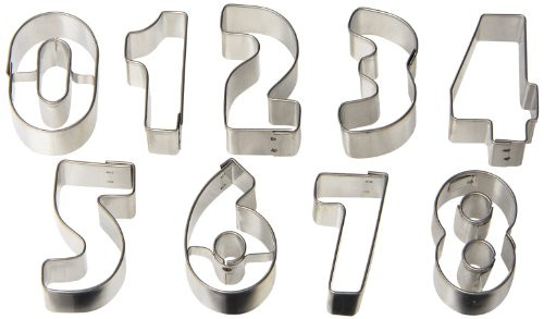 R&M International 1956 Mini Number Cookie Cutters, 9-Piece Set