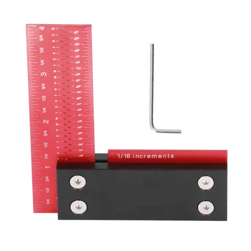 Measuring Tool Protractor Square Ruler, Square Ruler Framing Ruler Precision Carpenter L Right Angle Ruler with Minimum Accuracy 1/32in in for Measuring Layout Tools