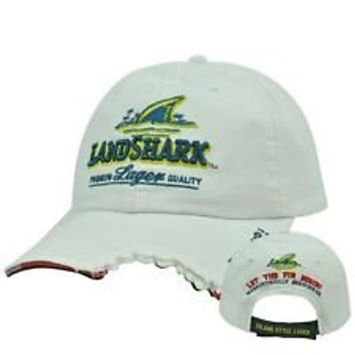 Landshark Lager Shark Bitten Embroidered Beer Cap Baseball Promo HAT Landshark Lager Shark Bitten Embroidered Beer Cap Baseball Promo HAT