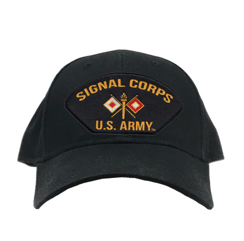 Military Productions US Army Signal Corps Men Hat - Officially Licensed Black Baseball Cap Military Productions US Army Signal Corps Men Hat - Officially Licensed Black Baseball Cap