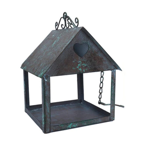 ABOOFAN 1Pc Retro Feeder Iron Bird Feeder Parrot Hideaway hut Vintage Iron Bird Outdoor Bird House Bird feeders for Outside Decorative Bird Nesting House Hanging to Feed Breeding Supplies
