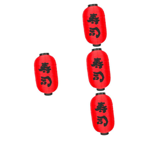 Veemoon 4pcs Japanese and Korean Lanterns Japanese Ramen Noodles Outdoor Lanterns Japanese Lantern Japanese Red Lantern Izakaya Decorations Paper Lanterns with Lights Lantern Pendant China