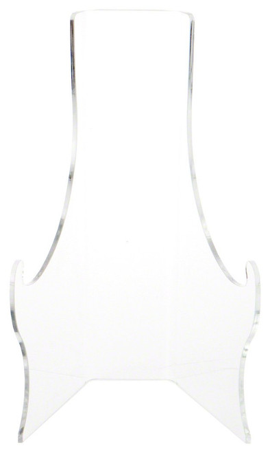 Plymor Clear Acrylic Elevated Flat Back Easel with Deep Support Ledges, 8.375" H x 5.125" W x 5" D (2 Pack)