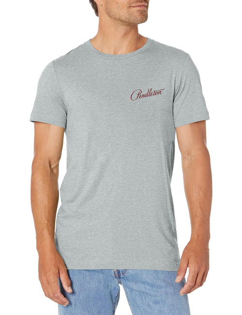 Pendleton Men's Short Sleeve Trapper Peak Graphic T-Shirt, Athletic Heather/Multi, X-Large
