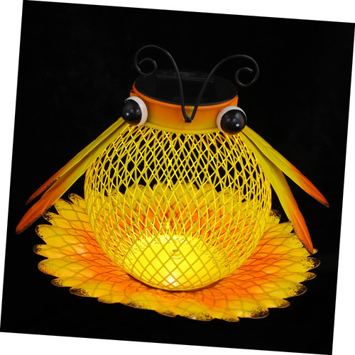 Toddmomy Solar Bird Feeder Solar Wild Bird Feeder Hummingbird Feeder with Light Wall Sculpture Feeder Window Bird Garden Bird Feeders Mesh Bird Feeder Metal Hanging Iron