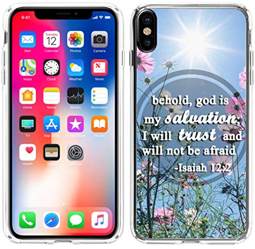 Case for iPhone Xs Max, Hungo Soft TPU Silicone Protective Case Compatible for iPhone Xs Max 2018 6.5 Inches Bible Verses Christian Sayings Sayings Isaiah 12:2