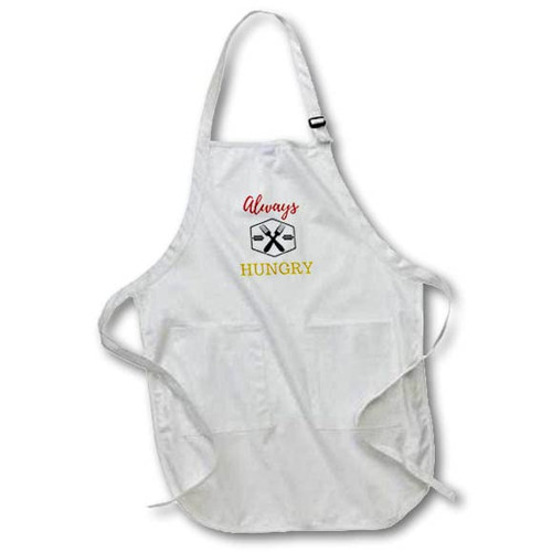 3dRose Simple Design about Food and Text of Always Hungry - Aprons (apr-364367-2)