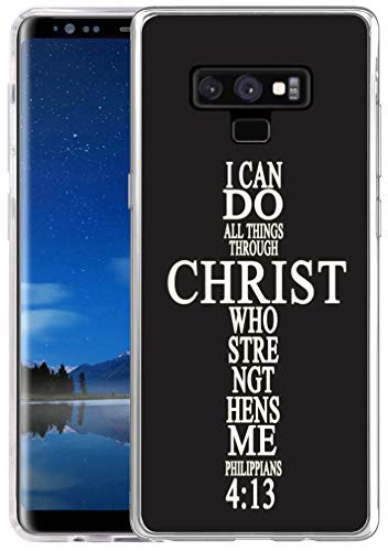Note 9 Case, Hungo Soft TPU Silicone Protective Case Compatible for Samsung Galaxy Note 9 Bible Verses Theme I Can Do All Things Through Christ Who Strengthens Me Phillippians 4:13