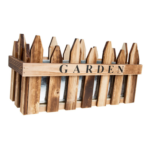 Gogogmee Fence Pot Planter Pots for Indoor Plants Wooden Picket Planter Picket Fence Planter Flower Balcony Planters Window Plant Pot Pots for Plants Wooden Fence Office Juicy Wrought Iron