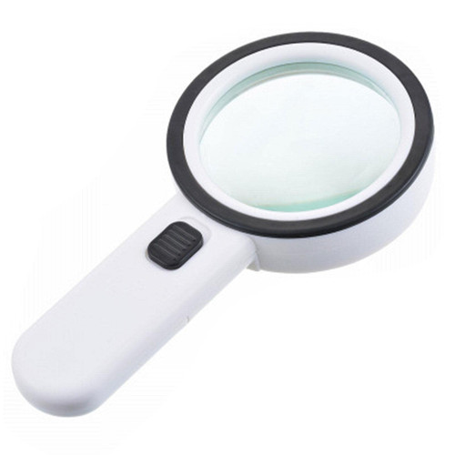 BAAROO Magnifying Glass with Light - 30X 12 LED Handheld Magnifier with Lights - Handheld Large Magnifying Glass Light Illuminated Lighted Magnifier for Seniors Reading Inspection Jewelry Exploring