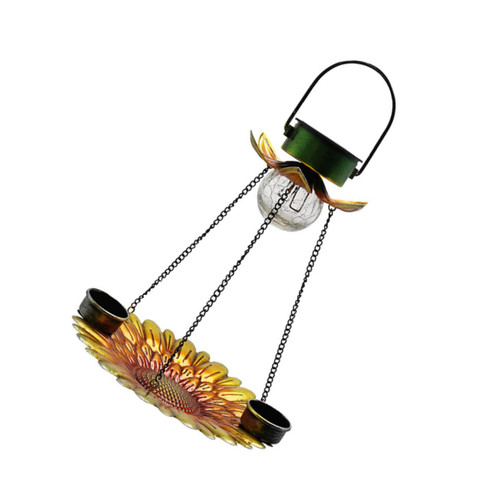 SEWOART Solar Bird Feeder Bird Feeders Hanging Garden Bird Feeder Bird Feeding Station Outside Bird Feeder Solar Powered Garden Light Wild Bird Feeder Glass Bird Food Multifunction