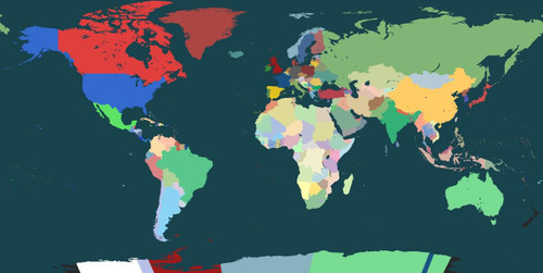 Wall Art Impressions 48"x24" Laminated Poster :: Blank World Map - Borderless by mo xn on Wall Art Impressions 48"x24" Laminated Poster :: Blank World Map - Borderless by mo xn on
