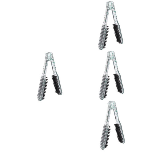 FRCOLOR 4pcs Transparent Splint Comb with Hair Straightening Clamp Comb Bristle Flat Straightener Hair Brush Clamp Hair Straightening Brush Straight Hair Abs Clip Miss