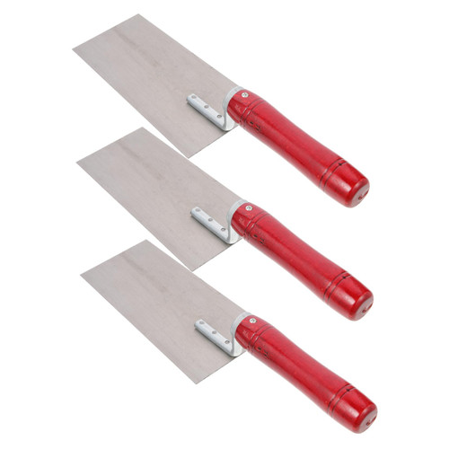 Angoily 3pcs Plaster Putty Trowels Construction Spatula Trowel Hand Trowel Concrete Bricklaying Spacer Building Trowel Putty Cutter Scraper Margin Trowels Stainless Steel Wood Mason Blade