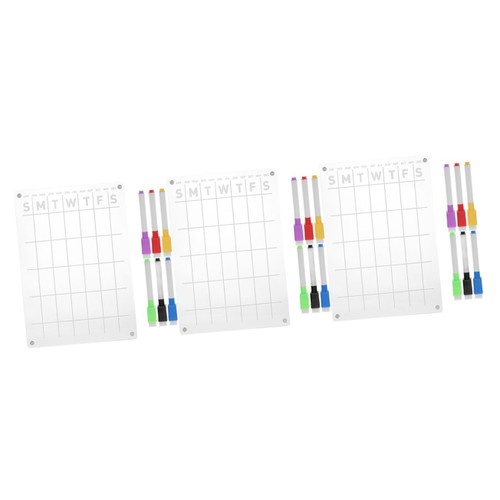 STOBOK 3 Sets Monthly Plan Message Board Fridge Whiteboard Magnetic Behavior Board Chore Chart Calendar Magnetic Refrigerator Planner Board for Refrigerator A4 Acrylic Rewritable Schedule