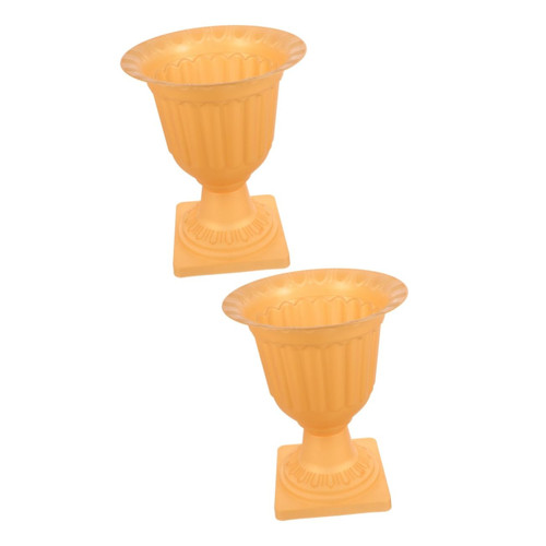 Yardwe 2pcs Flower Pot Tall Roman Flower Pot Wedding Flower Pots Urn Planter Vase Roman Flowerpots Outdoor Planter Pot Vintage Succulents Flower Pot European Style Plastic Pedestal