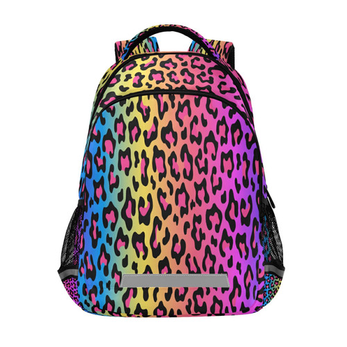 ALAZA Rainbow Leopard Print Neon Cheetah Backpack For women Bookbag Travel Daypack