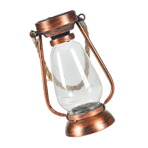 Uonlytech Led Solar Lantern Solar Powered Camping Lights Led Camping Lantern Outdoor Solar Light Decorative Lanterns Vintage Light Adornment Waterproof Light Wrought Iron