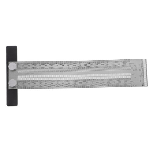 Uonlytech 3 Pcs Ruler Carpenter Tools T- Square Carpenter Measuring Tool Mutitool Carpenter Gauge T Square Drafting Tool Multipurpose Tool Square Tool Stainless Steel Scale Adjustable