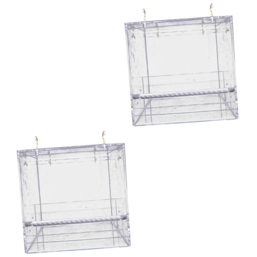 GANAZONO 2pcs Automatic Bird Feeder Item Transparent Bird Feeder auto Feeder Bird Feeding Tray Bird Feed Container Bird Feeding Station Acrylic Bird Feeder Wild Bird Feeder pet Bird Window