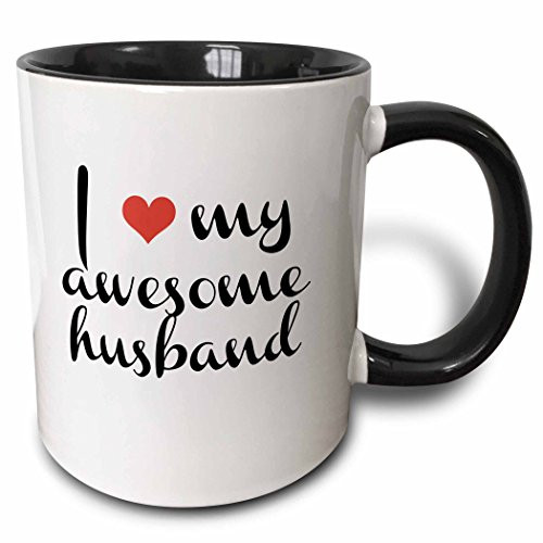 3dRose 202782_4"I"I Love My Awesome Husband" Ceramic Mug, 11 oz, Black 3dRose 202782_4"I"I Love My Awesome Husband" Ceramic Mug, 11 oz, Black
