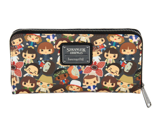 Loungefly Stranger Things Chibi Characters Simulated Leather Zip Around Wallet