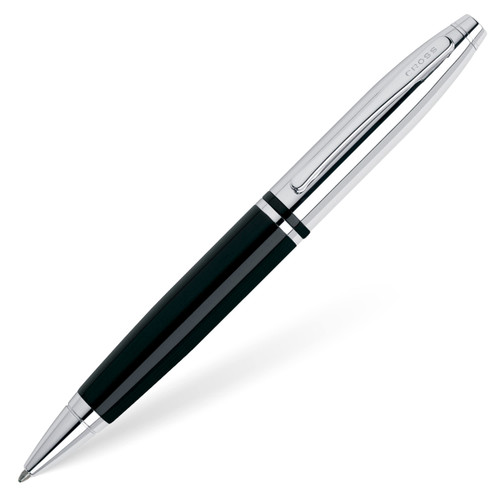 Cross Calais Refillable Ballpoint Pen, Medium Ballpen, Includes Premium Gift Box - Chrome/Black
