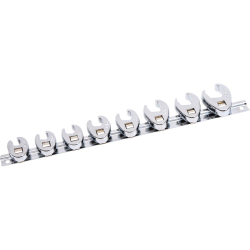 Klutch 3/8in. Drive Crowfoot Flare Nut Wrench Set - 8-Pc. SAE