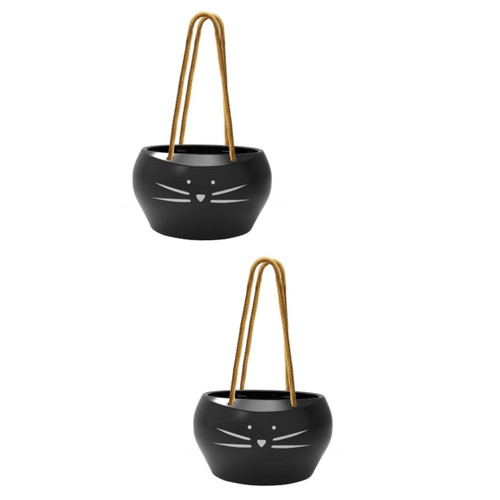 Happyyami 2 Pcs Hanging Gardening Barrel Succulent Wall Planter Hanging Planters Hanging Planter Vase Wall Hanging Flower Pots Hanging Planter Bucket Succulent Plant Pot Bonsai Outdoor