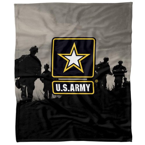 LOGOVISION U.S. Army Blanket, 50" x 60" U.S. Army Logo with Soldier Silhouette, Fleece Blanket