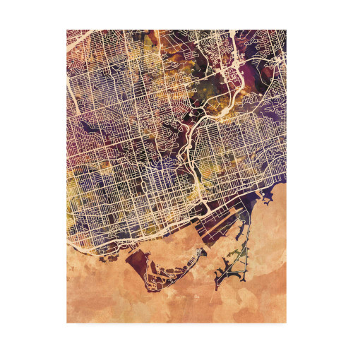 Trademark Fine Art, 14x19 Toronto Street Map Color II by Michael Tompsett Trademark Fine Art, 14x19 Toronto Street Map Color II by Michael Tompsett