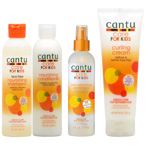 Cantu Care for Kids Shapmoo + Conditioner + Detangler + Curling Cream "Set"