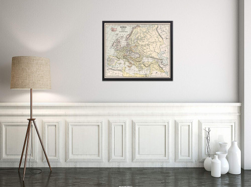 Map|World Atlas of Europe in Napoleon's time, About A.D. 1810|Historic Antique Vintage Reprint|Size: 20x24|Ready to Frame