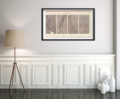 Map|Geological ... Rio Colorado of The West 1858|Historic Antique Vintage Reprint|Size: 14x24|Ready to Frame