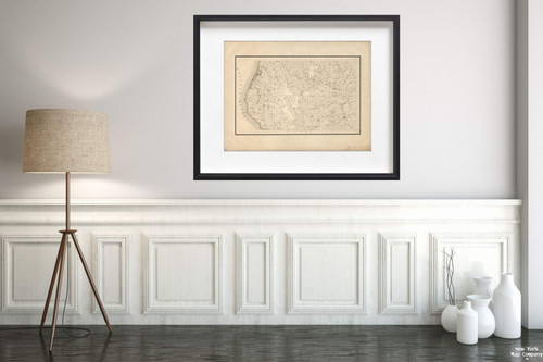 Map|State Engineer's of Northern California, Northern California, Humboldt, Trinity Counties (Sheet 3) 1884|Vintage Fine Art Reproduction|Size: 18x24|Ready to Frame