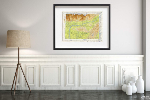 Map|World Aeronautical Chart. Brah utra River, 1954|Vintage Fine Art Reproduction|Size: 18x24|Ready to Frame Map|World Aeronautical Chart. Brah utra River, 1954|Vintage Fine Art Reproduction|Size: 18x24|Ready to Frame