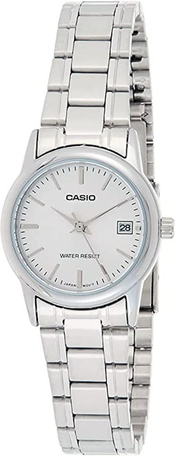 Casio LTP-V002D-7A Women's Standard Stainless Steel Silver Dial Date Watch