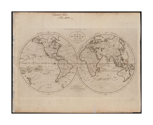 1800 Map World of The World from The Best Authorities Relief Shown pictorially. Shows Tracks of Capt|Vintage Fine Art Reproduction|Ready to Frame 1800 Map World of The World from The Best Authorities Relief Shown pictorially. Shows Tracks of Capt|Vintage Fine Art Reproduction|Ready to Frame