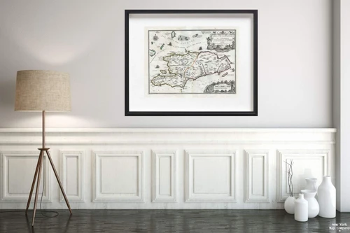1723 De Fer of Hispaniola or Santo Domingo Map: Vintage Fine Art Reproduction | Size: 18x24