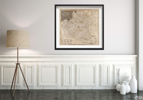 1816 Map: World Atlas Poland from The Best Authorities | Vintage Fine Art Reproduction | Size: 22x24 1816 Map: World Atlas Poland from The Best Authorities | Vintage Fine Art Reproduction | Size: 22x24