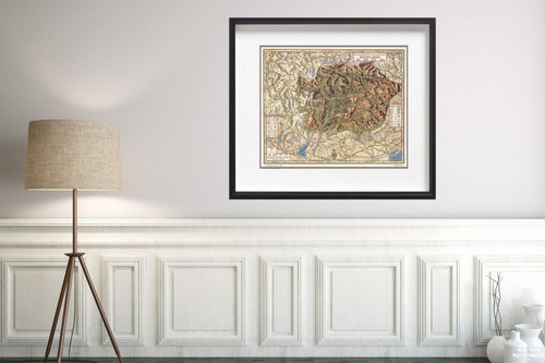 Map: Bolzano - Bozen and The Dolomites. 1951 | Vintage Fine Art Reproduction | Size: 20x24