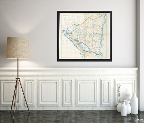 1920 Map Nicaragua Nicaragua Relief Shown by Shading.|Vintage Fine Art Reproduction|Ready to Frame 1920 Map Nicaragua Nicaragua Relief Shown by Shading.|Vintage Fine Art Reproduction|Ready to Frame