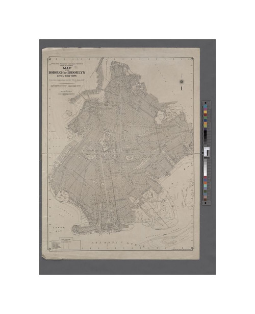 1919 Map of Brooklyn Map of The City of Brooklyn. Brooklyn (New York, N.Y.) Bureau of Highways (Associated Name)|Vintage Fine Art Reproduction|Ready to Frame