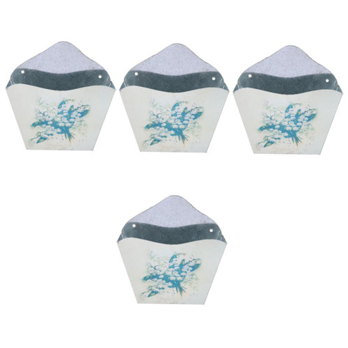 Yardwe 4pcs Tin Storage Bucket Galvanized Flowerpot Galvanized Vertical Wall Hanging Flowers Galvanized Bucket Rustic Hanging Flower Pots Galvanized Metal Wall Vase Plant Iron Mail