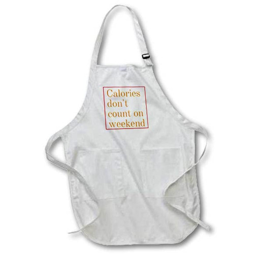 3dRose Simple Design about Food and Text of Calories Dont Count on Weekend - Aprons (apr-364366-1) 3dRose Simple Design about Food and Text of Calories Dont Count on Weekend - Aprons (apr-364366-1)