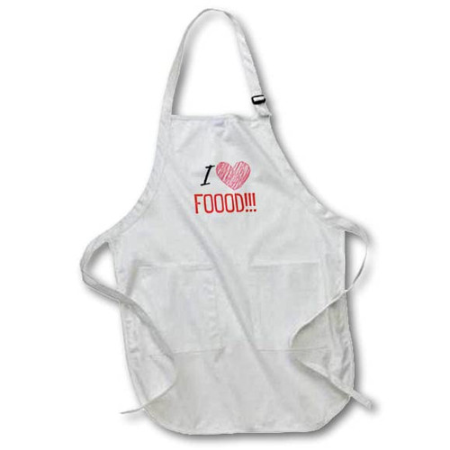 3dRose Simple Design about Food and Text of I Love Food - Aprons (apr-364381-1) 3dRose Simple Design about Food and Text of I Love Food - Aprons (apr-364381-1)