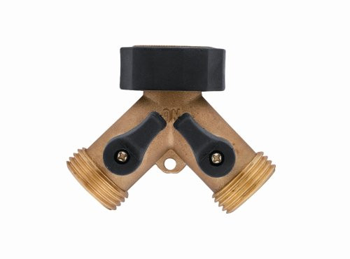 Orbit 58248 Brass Hose Y-Connector with Shut-Off Valves